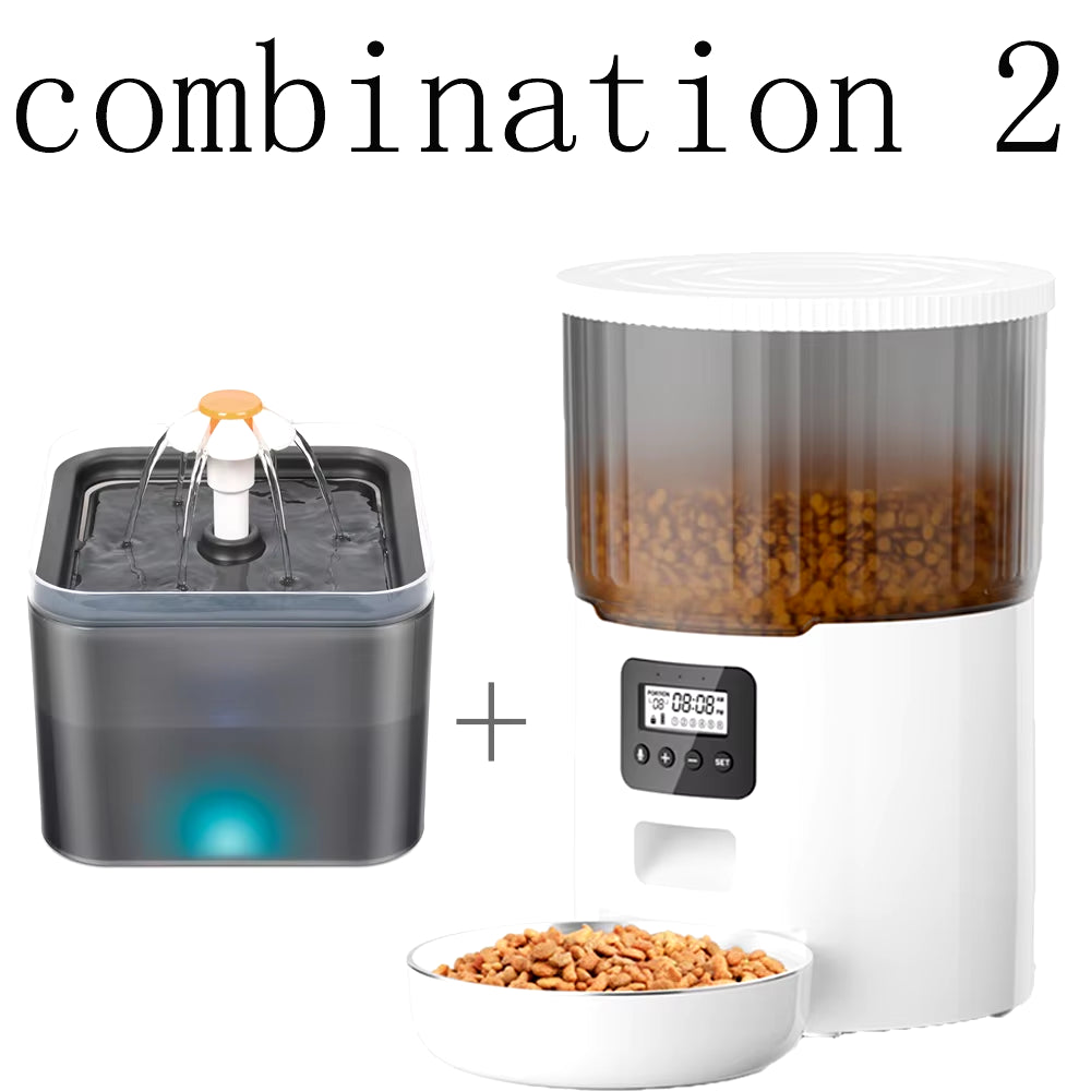 Smart 4L Pet Feeder & Water Dispenser - Automatic Dog & Cat Food and Drink Station with WiFi Connectivity