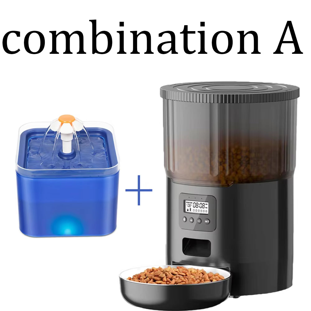 Smart 4L Pet Feeder & Water Dispenser - Automatic Dog & Cat Food and Drink Station with WiFi Connectivity