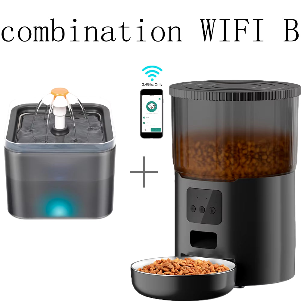 Smart 4L Pet Feeder & Water Dispenser - Automatic Dog & Cat Food and Drink Station with WiFi Connectivity