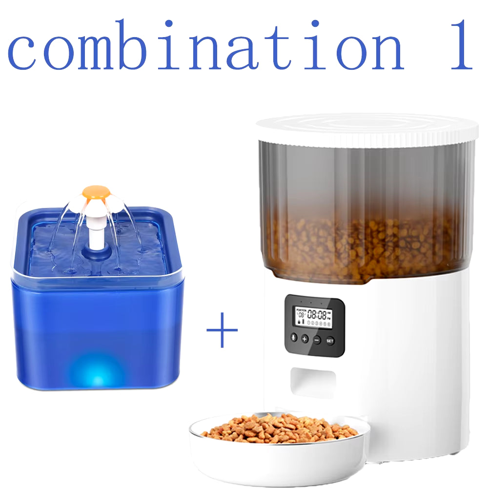 Smart 4L Pet Feeder & Water Dispenser - Automatic Dog & Cat Food and Drink Station with WiFi Connectivity