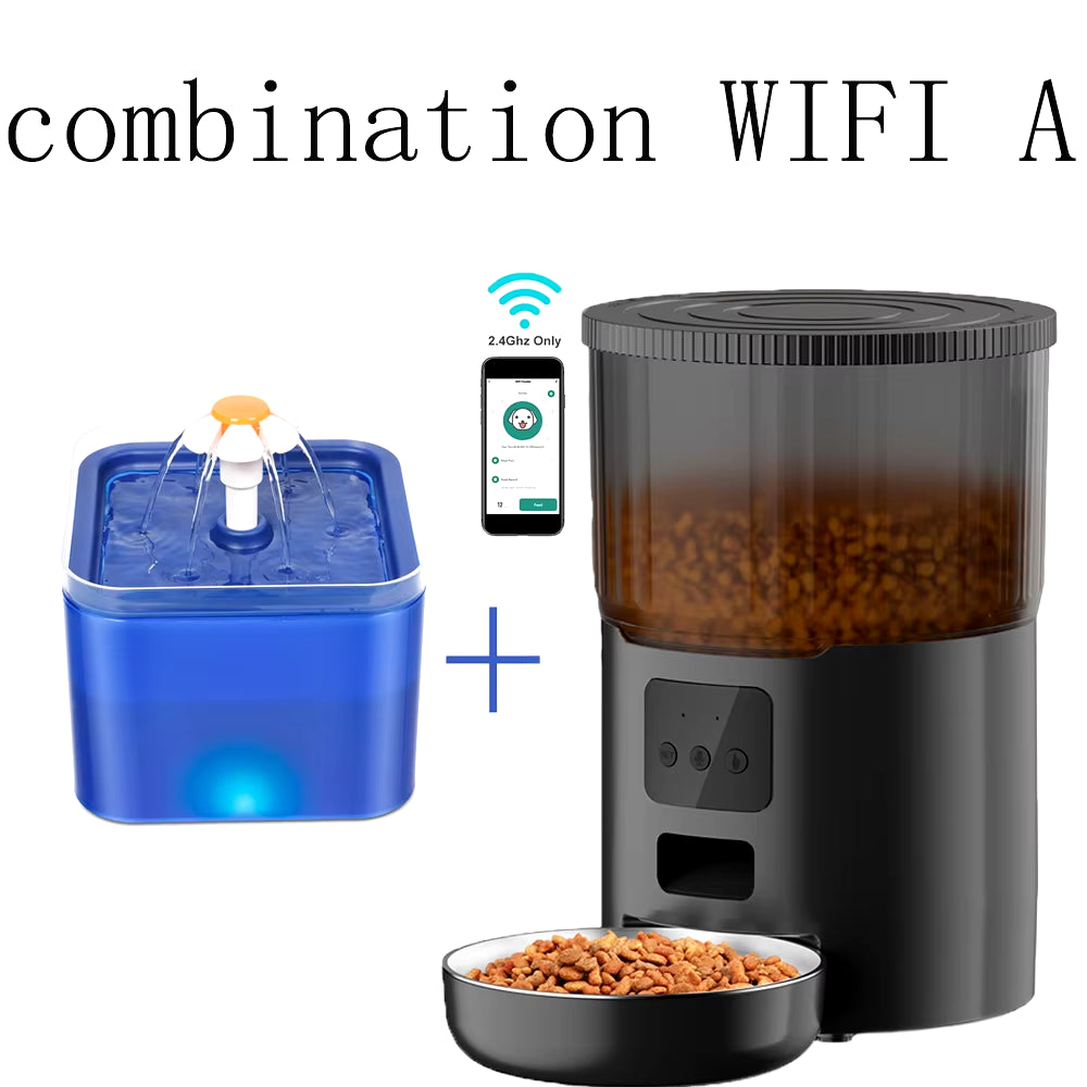 Smart 4L Pet Feeder & Water Dispenser - Automatic Dog & Cat Food and Drink Station with WiFi Connectivity