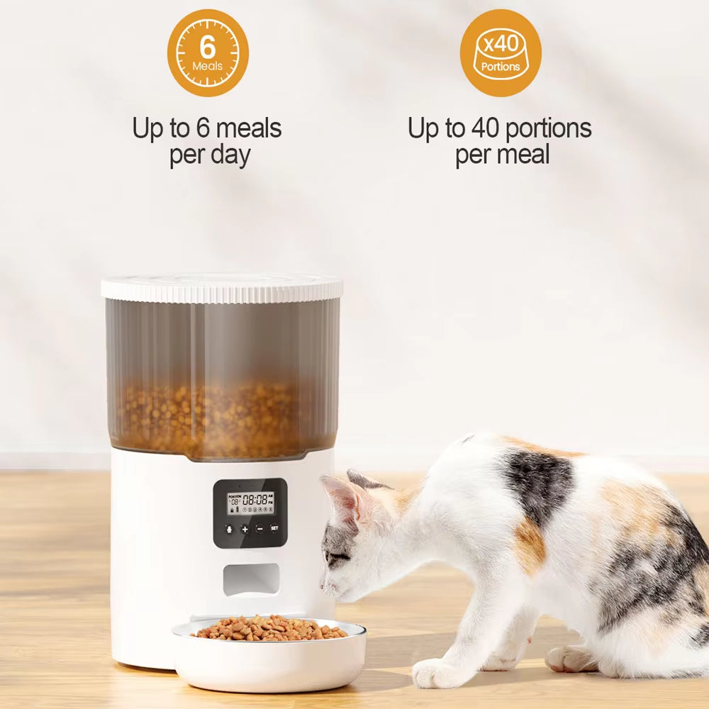 Smart 4L Pet Feeder & Water Dispenser - Automatic Dog & Cat Food and Drink Station with WiFi Connectivity