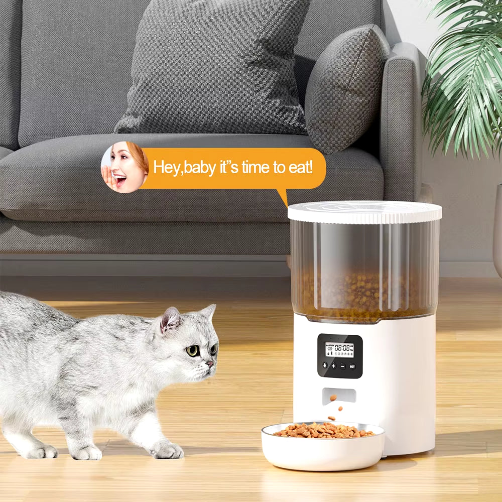 Smart 4L Pet Feeder & Water Dispenser - Automatic Dog & Cat Food and Drink Station with WiFi Connectivity