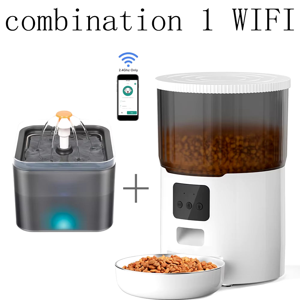Smart 4L Pet Feeder & Water Dispenser - Automatic Dog & Cat Food and Drink Station with WiFi Connectivity