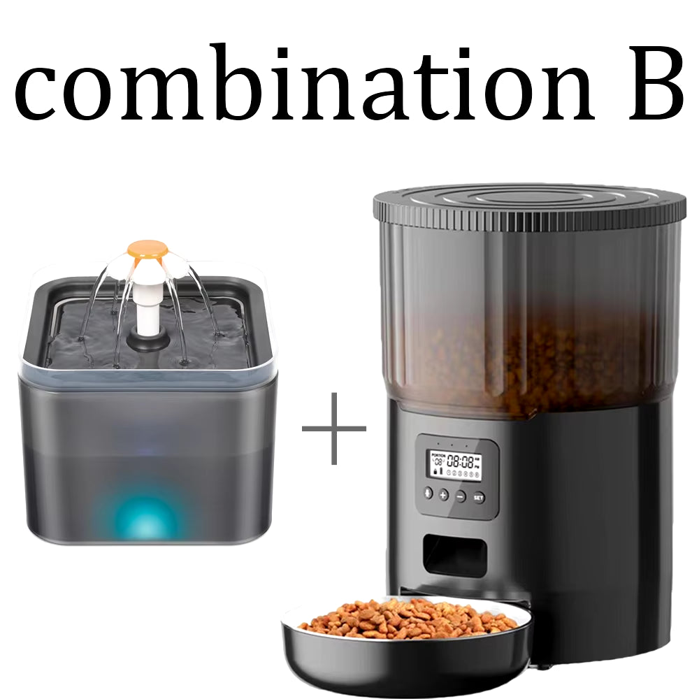 Smart 4L Pet Feeder & Water Dispenser - Automatic Dog & Cat Food and Drink Station with WiFi Connectivity